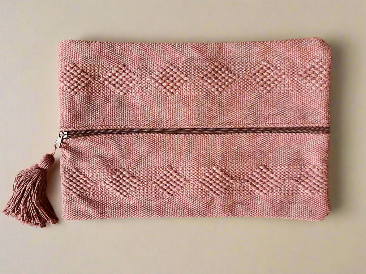 Handwoven Travel Pouch Set – Black | 3 Sizes | Oaxaca Backstrap Loom Accessory Bags