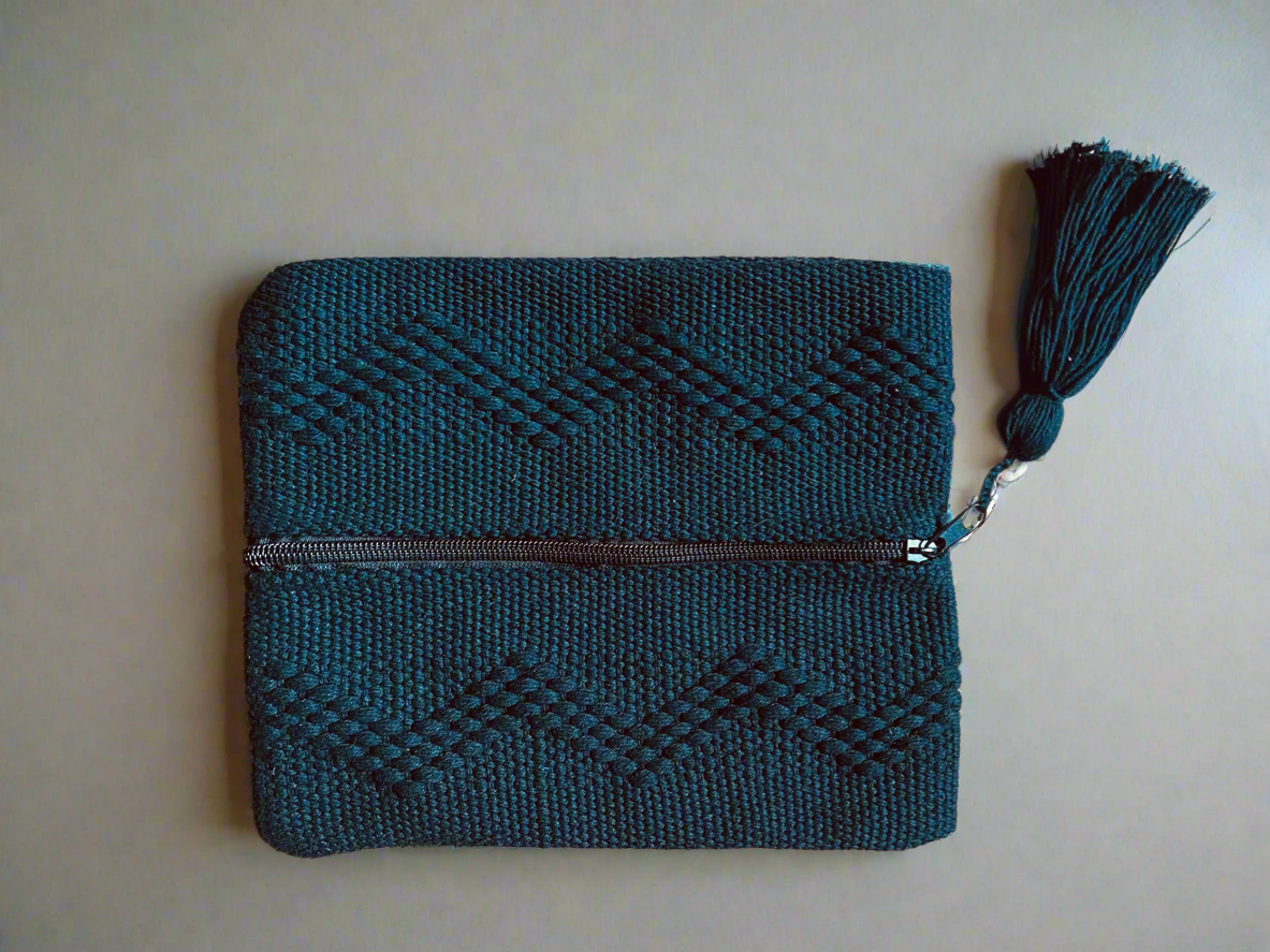 Handwoven Travel Pouch Set – Black | 3 Sizes | Oaxaca Backstrap Loom Accessory Bags