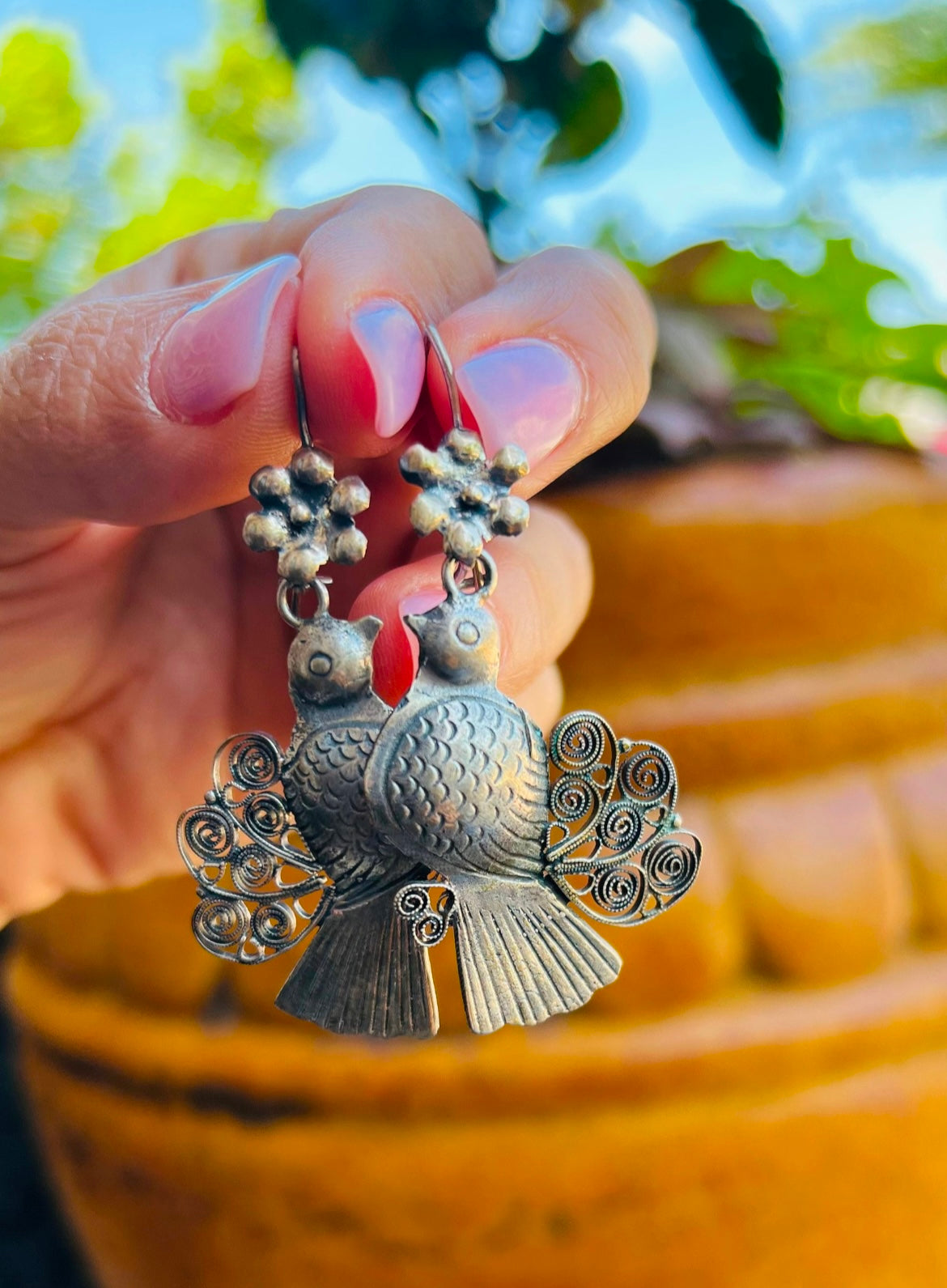 Filigree Sterling Silver Earrings from Oaxaca