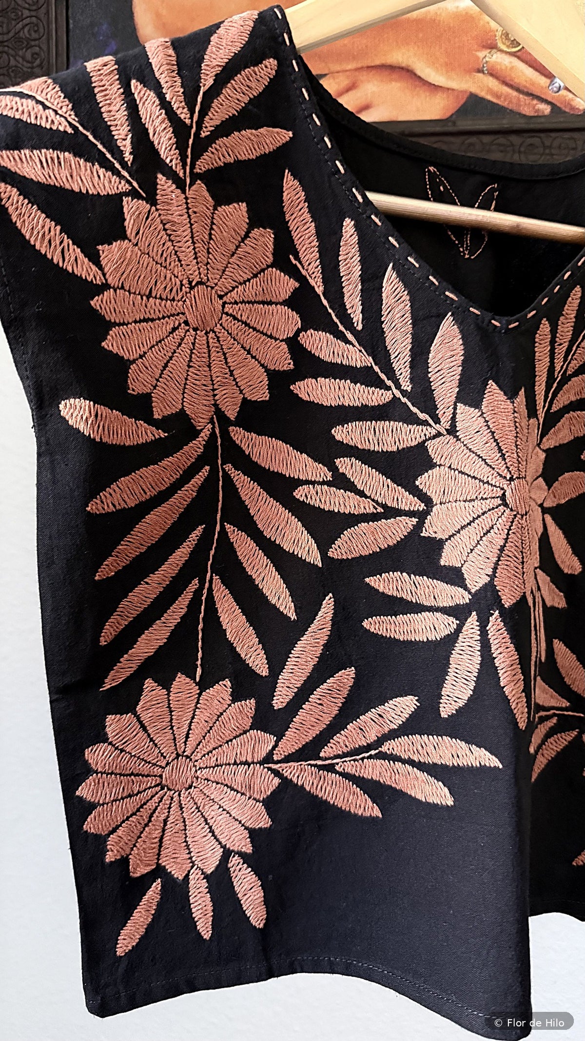 Black Terracotta Embroidered Blouse
