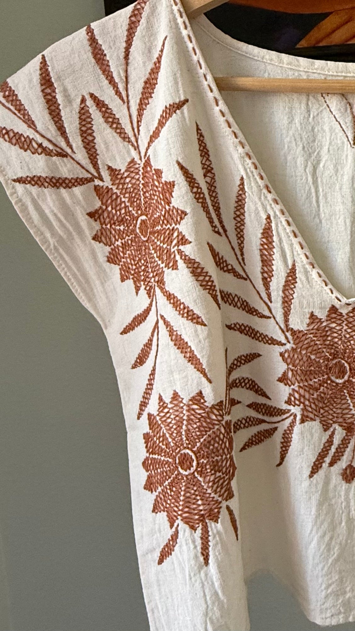 Hand-Embroidered Mexican Blouse | Floral Huipil Top | Artisan Cotton Crop Top | Slow Fashion Ethical Clothing
