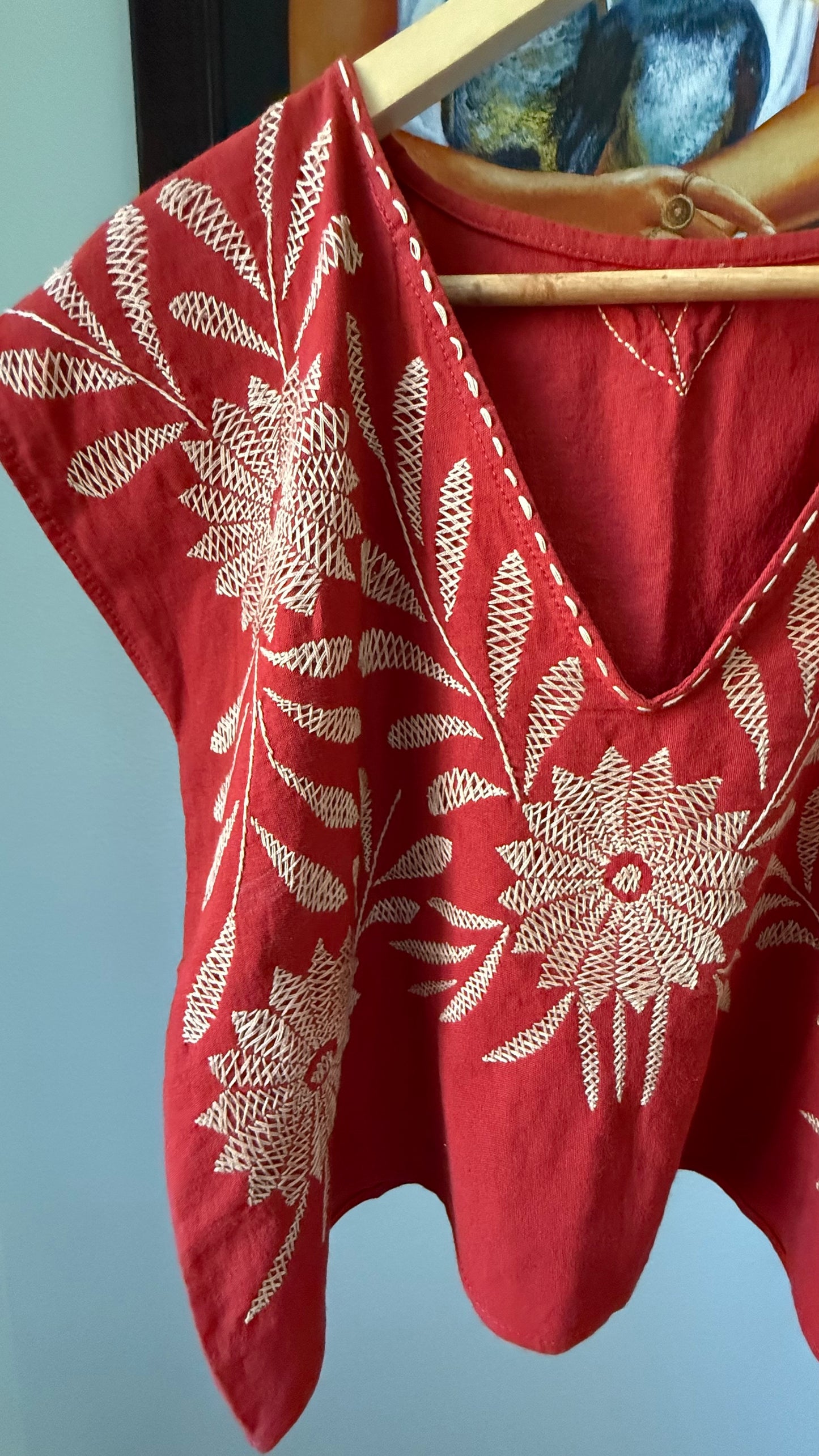 Hand-Embroidered Mexican Blouse | Floral Huipil Top | Artisan Cotton Crop Top | Slow Fashion Ethical Clothing