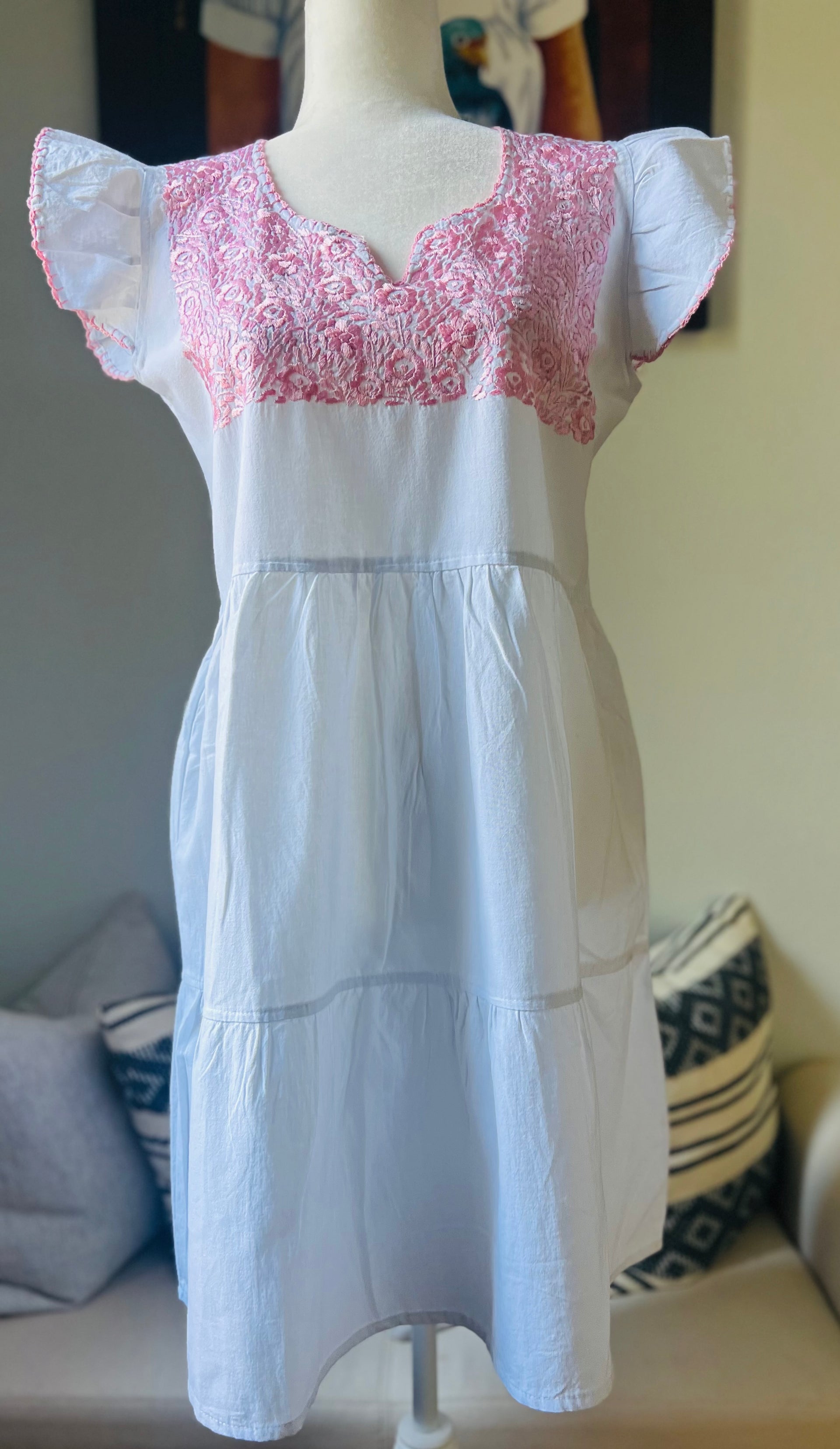 Hand Embroidered Mexican Dress