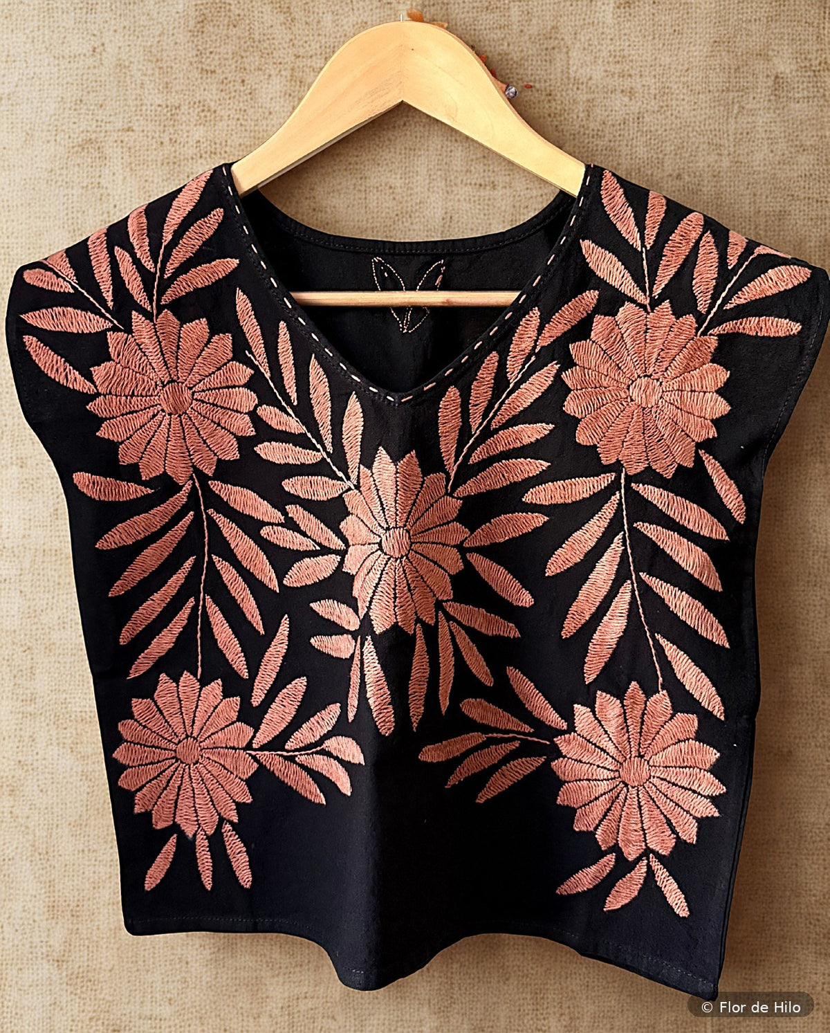 Black Terracotta Embroidered Blouse